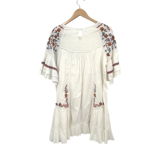 Free People Pavlo Embroidered Ivory Dress Ivory Boho Festival Size M - Picture 5 of 7